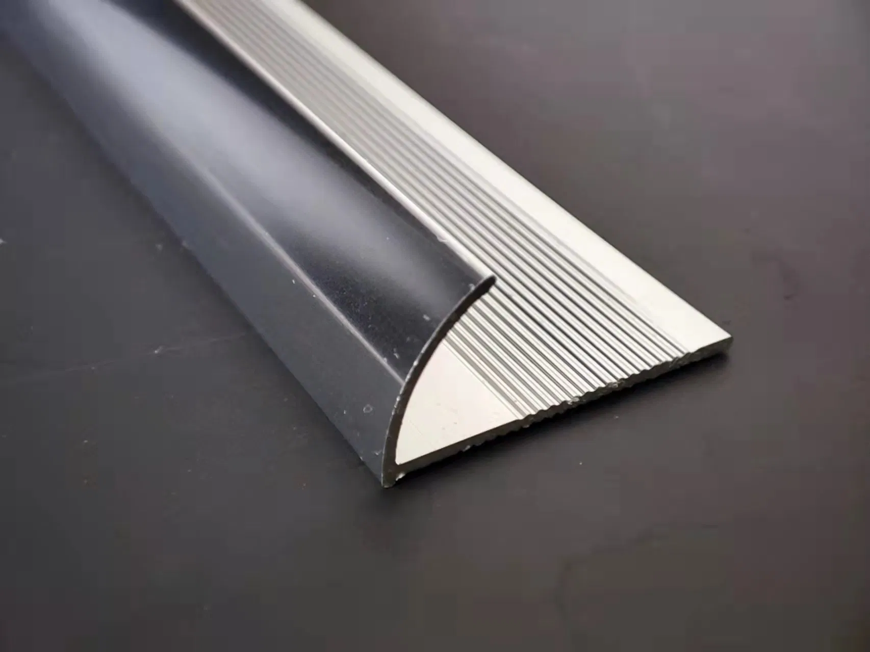 Aluminum Quarter Round Open Tile Strip Trims Bright Silver