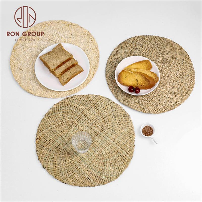 Popular Wedding Linen Woven Round Wicker Rattan Placemats