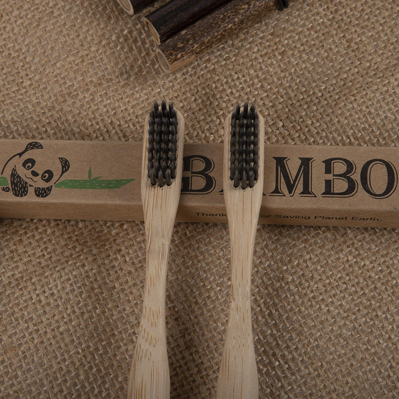 Wholesale Biodegradable Bamboo Toothbrush with Natural Wood Handle for Hotel and Travel