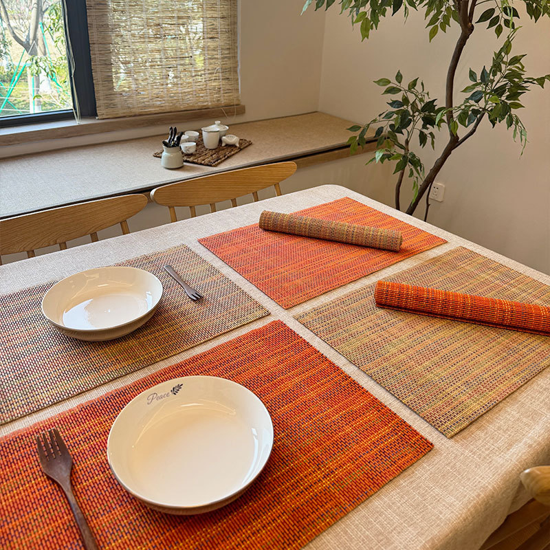 Heat Resistant Bamboo Dining Placemats Custom Woven Non-Slip Bowl Table Mats