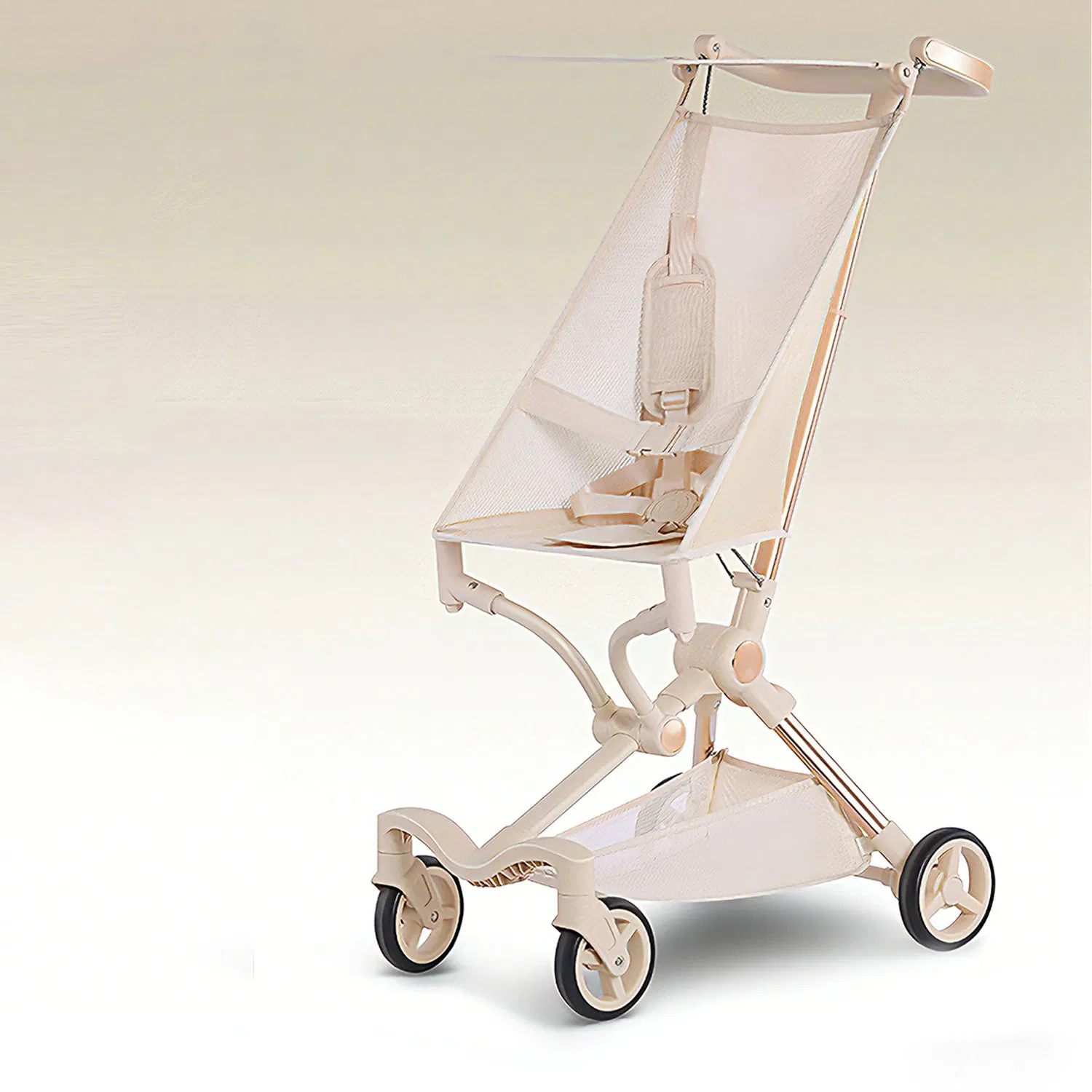 . Lightweight Compact Travel Stroller for Airplane Use with Storage