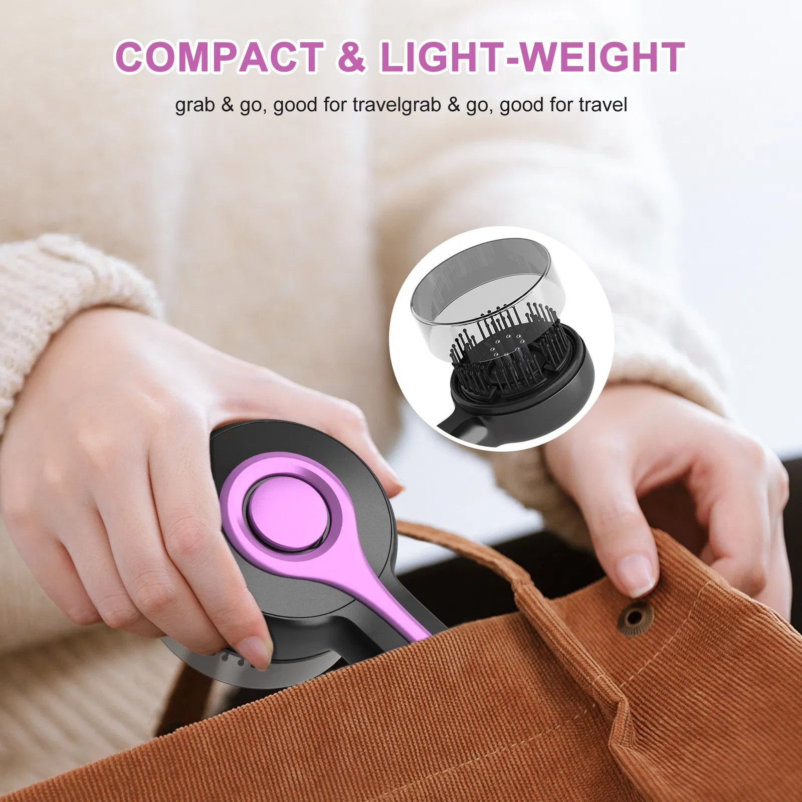2-in-1 Electric Hair Oil Applicator Scalp Massager Hair Growth Brush Ipx7 Waterproof with Adjustable Speed