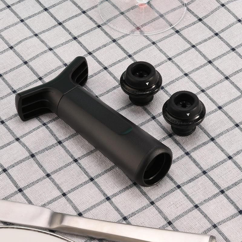 Reusable Wine Bottle Vacuum Saver Air Pump with Two Silicone Stoppers