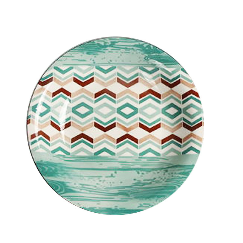 9.25"Soup Plate Under Glaze Pad Prting Ceramics Tableware Porcelainware
