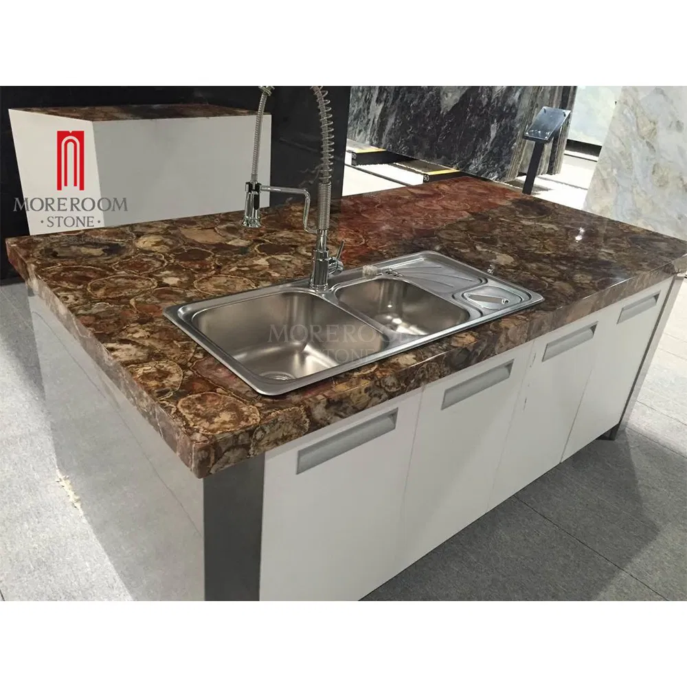 Home Decorative Gemstone Petrified Wood Fossil Wood Kitchen Countertops