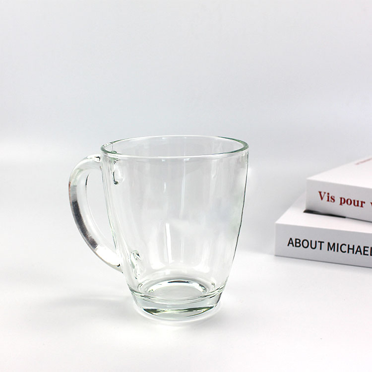 Custom High Temperature Clear Glass Drinking Cup Heat Resistant 430ml Reusable Travel Coffee Glass Mug Cup with Handle