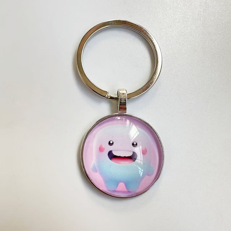 Personalized Customs Made Dental Gift Time Gem Glass Teeth Pattern Dental Nurse Keyring
