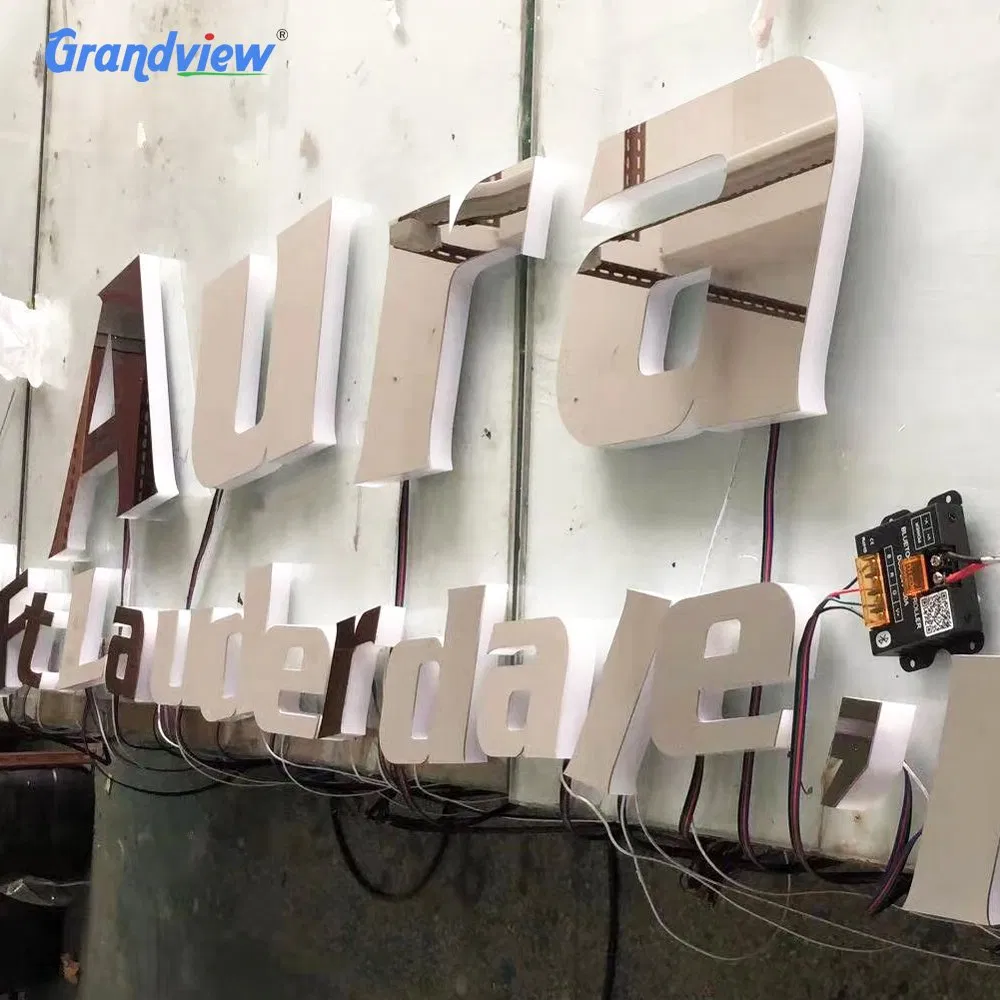 Factory Wholesale Embossed Stainless Steel LED Letter Board Sign