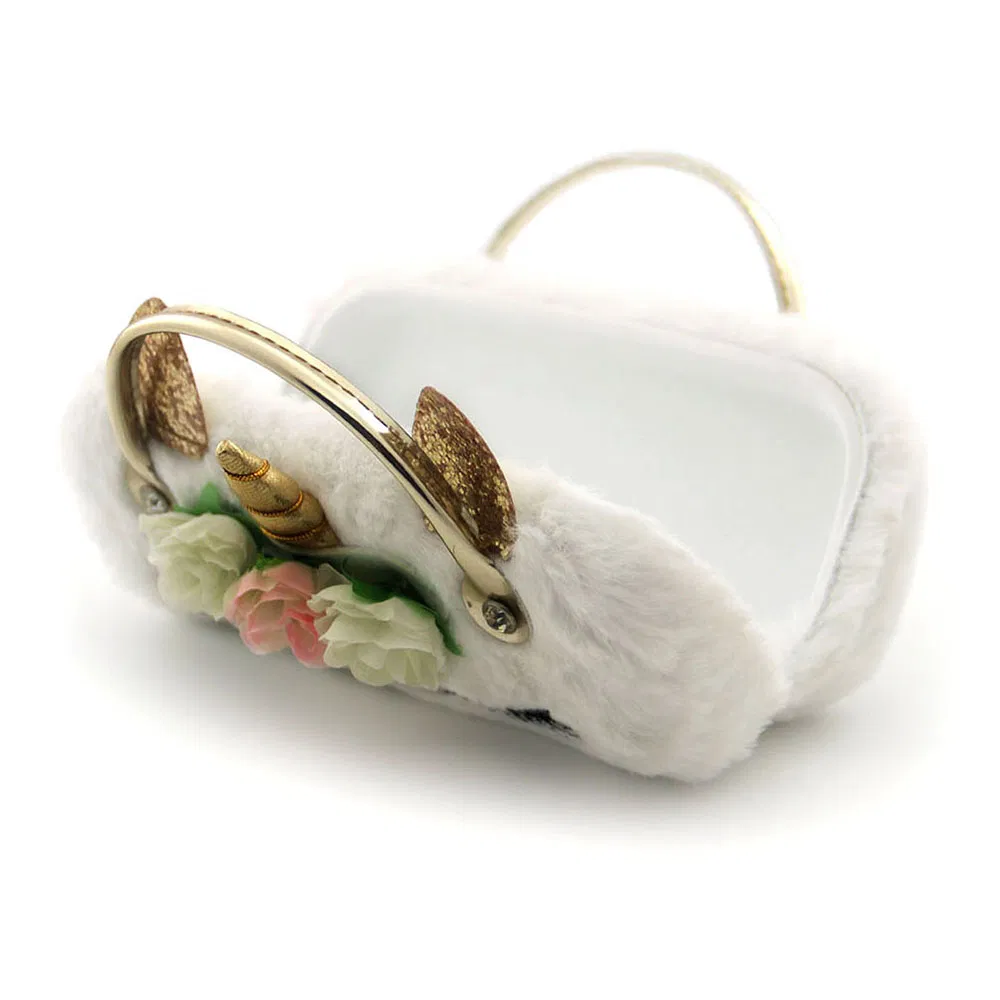 White Unicorn Glasses Case Hairy Spetacle Case Kids Portable Fashion Box