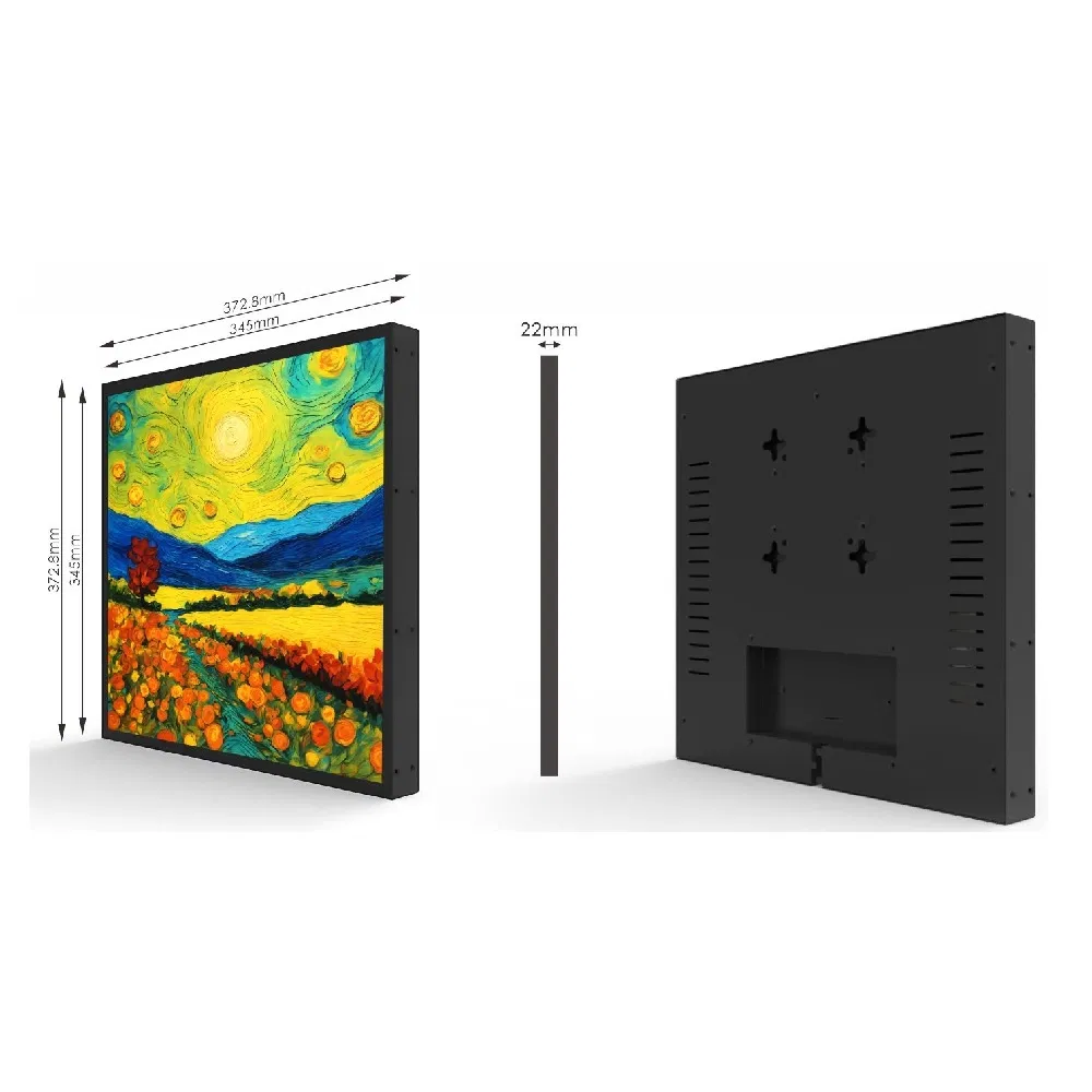 Custom 19.2 Inch Art Video Picture Photo 1: 1 Square Screen LCD Display Nft Digital Frame for Art, Gallery, Museum, Exhibition, Display, Show