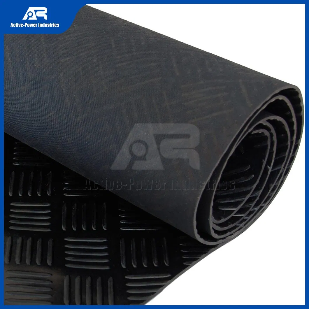Active-Power Industries Playground Rubber Flooring Mat Factory Checker Floor Mat China Non Toxic Checker Rubber Flooring Sheeting