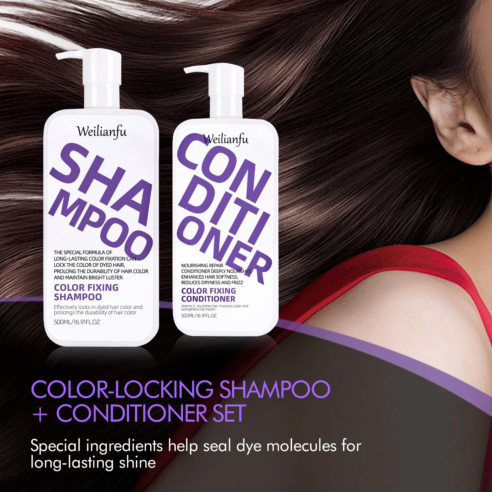 New Items Color Protecting Hair Shampoo and Conditioner Long-Lasting Vibrancy Hair Smoothness and Shine for Enhanced Color Hair Care