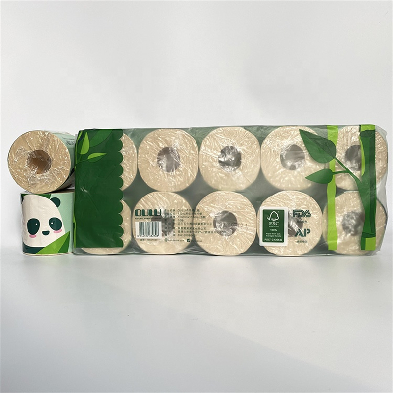 Eco Package Bamboo Toilet Paper Jumbo Bathroom Tissue Toilet Roll OEM