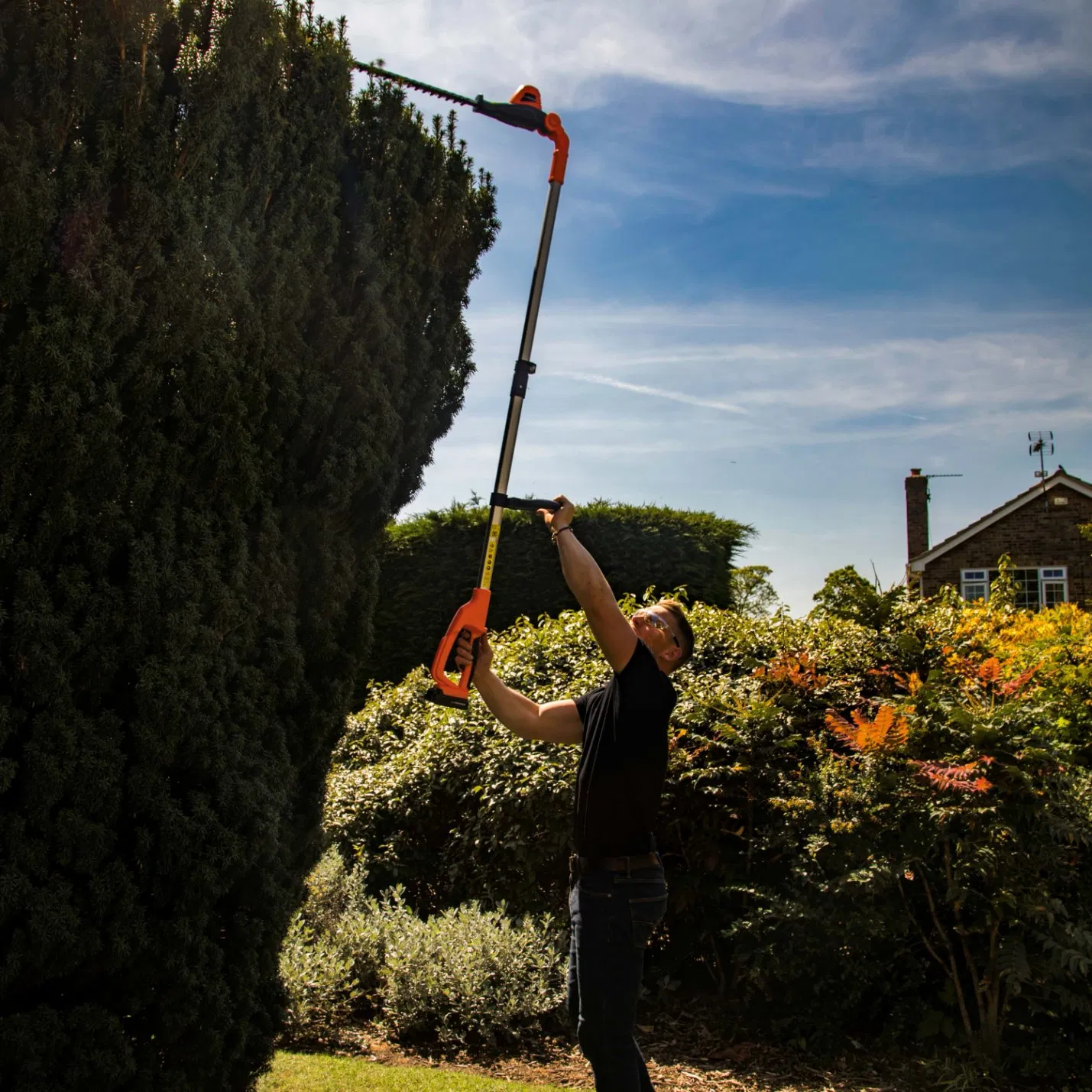 Lh C41A - Proper Gap Design Cordless Battery Telescopic Pole Hedge Trimmer