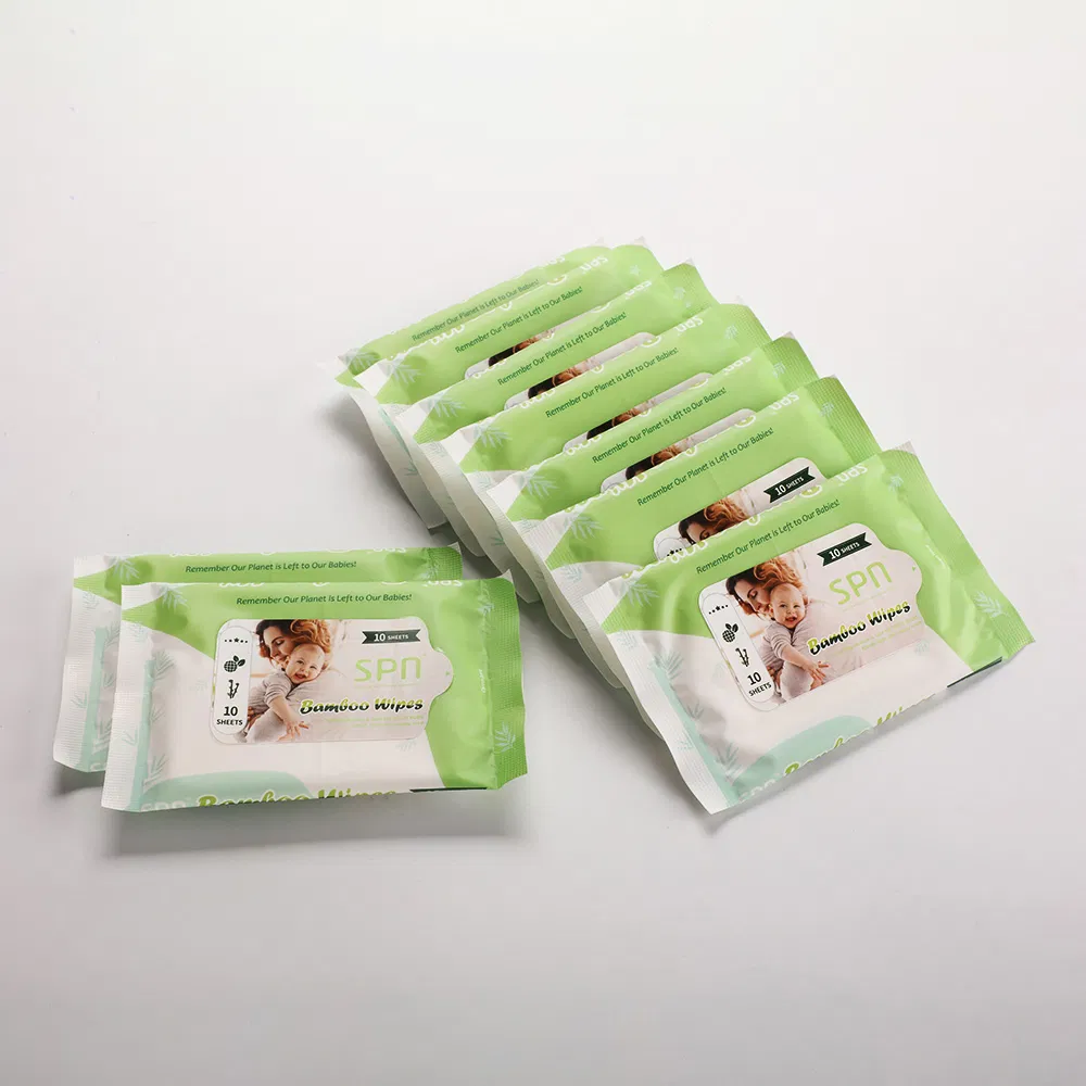 Biodegradable Wholesale Organic Antibacterial Baby Wipes Baby Wet Wipes Soft Cotton RO Water Nourish Aloe Vera Vitamin E Functional Wet Tissue