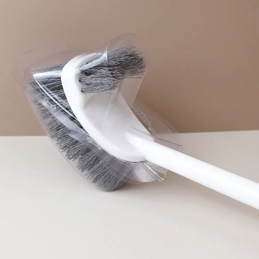 Jy1285 Ergonomic Non-Slip Toilet Brush with Double-Sided Head and Storage Hanger