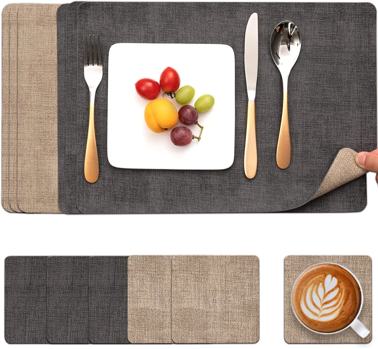 European Environmentally Friendly Western Non-Slip Placemats Faux Leather Place Mat
