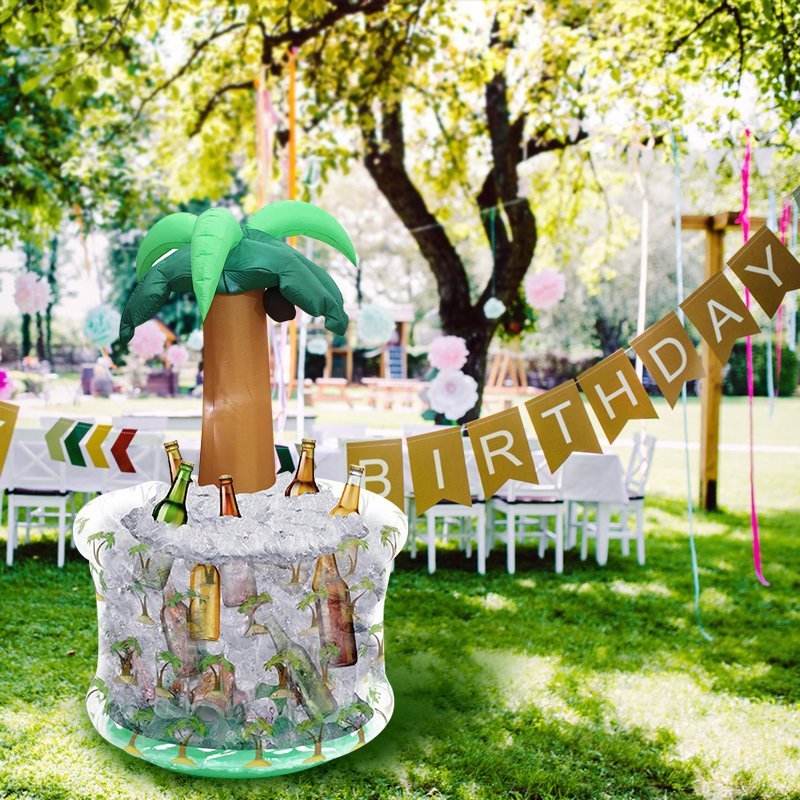 Custom Inflatable Beer Outdoor Ice Cooler Box Coconut Tree Shape Drink Cooler