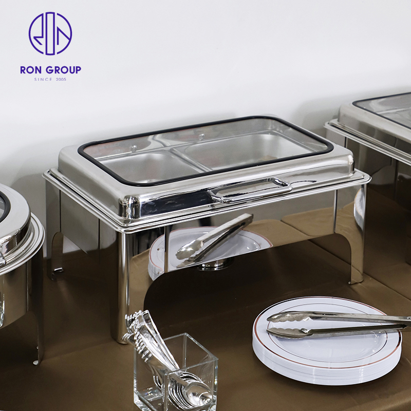 High Quality Kitchenware Equipment Stainless Steel 201 Rectangle Hydraulic Dining Buffet Stove for Hotel Restaurant Party