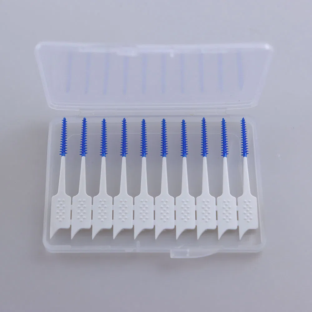 Oral Care Disposable Toothpicks Food Grade Rubber Bristles Interdental Brush