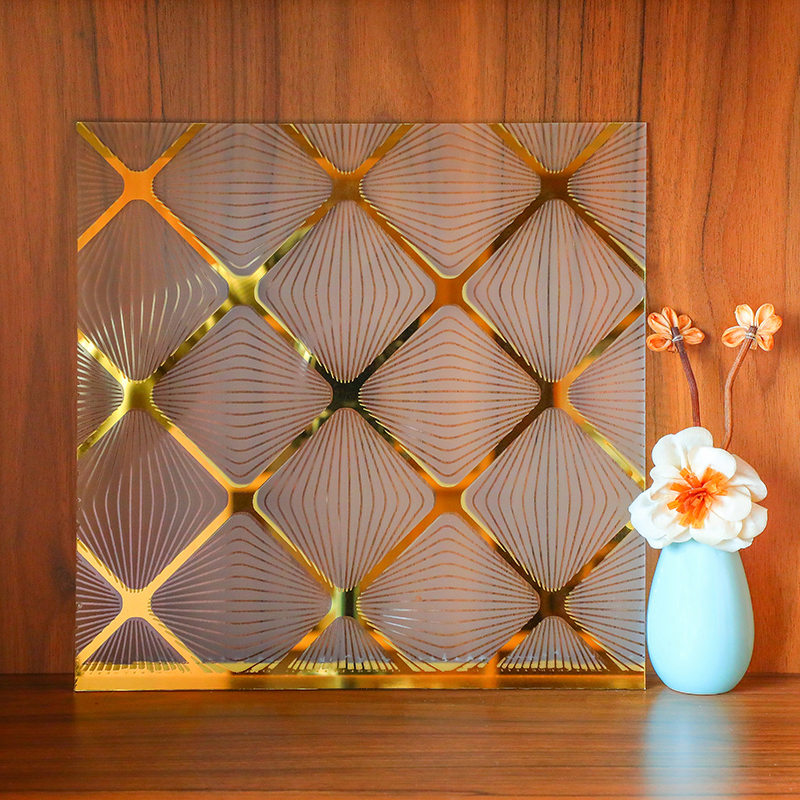 Hot Selling 4-6mm Acid Etched Lining Glass/Decorative Glass for Building or Office