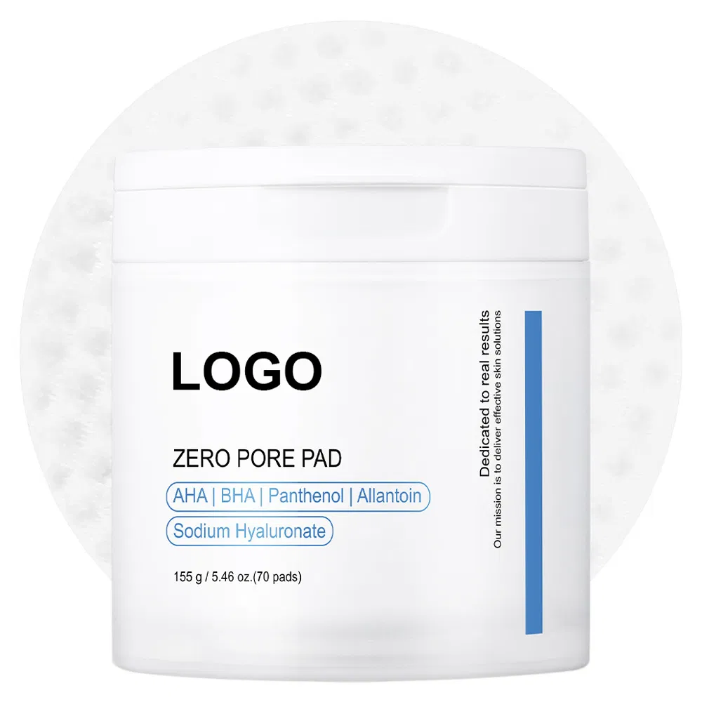 Aha BHA Lactic Acid Face Pore Beauty Makeup Toner Pads Wholesale Private Label Facial Cosmetics Skin Care