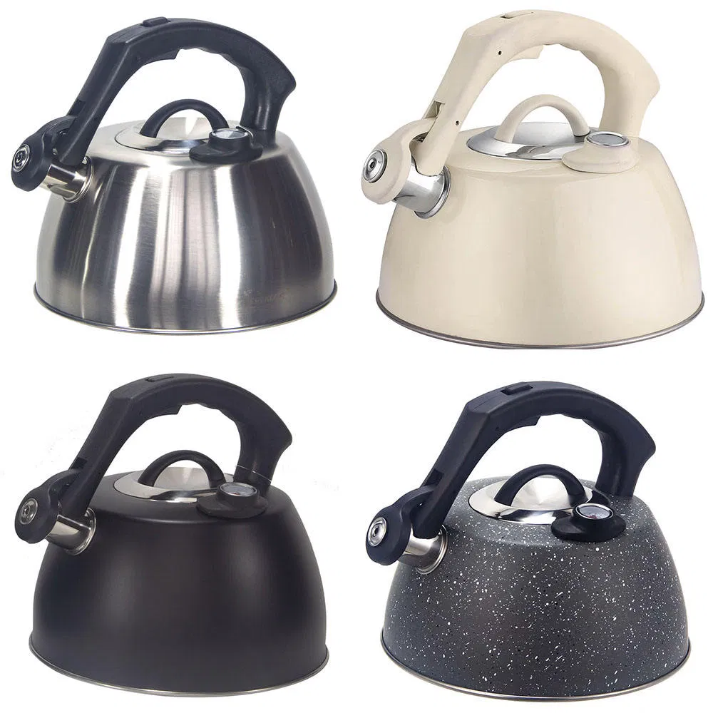 2.5/3.5 Litre Thermometer Metal Stainless Steel Whistling Tea Kettle, Induction Cooker and Gas Stove Use Metal Teapot