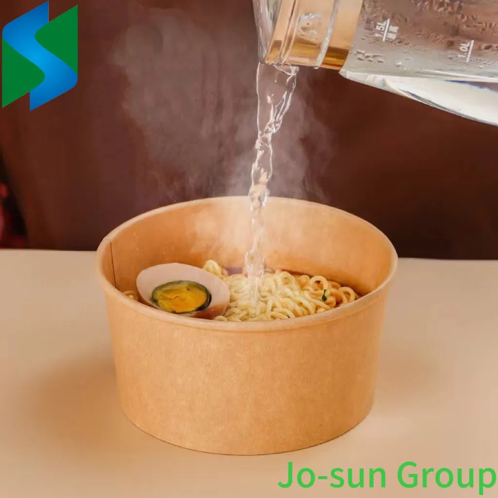 183 mm Round Large Recyclable Kraft Waterproof Disposable Biodegradable Paper Lunch Meal Bowl for Salad