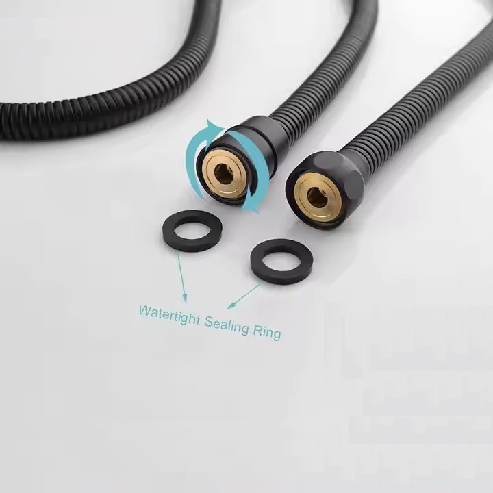 High Quality Ultra-Flexible Black Spray-Painted Stainless Steel Black Shower Hose