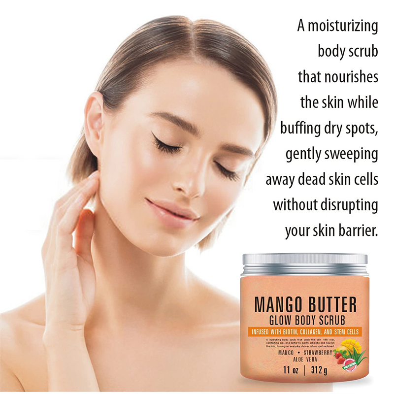 Beauty Cosmetics Exfoliating Cleanses Skin Brightens Skin Moisturizes Collagen Mango Scrub Salt
