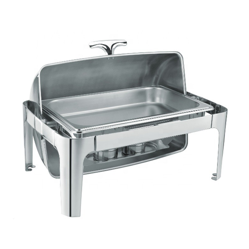 Rectangular Roll Top Chafing Dish with Invisible Lid Single Compartment