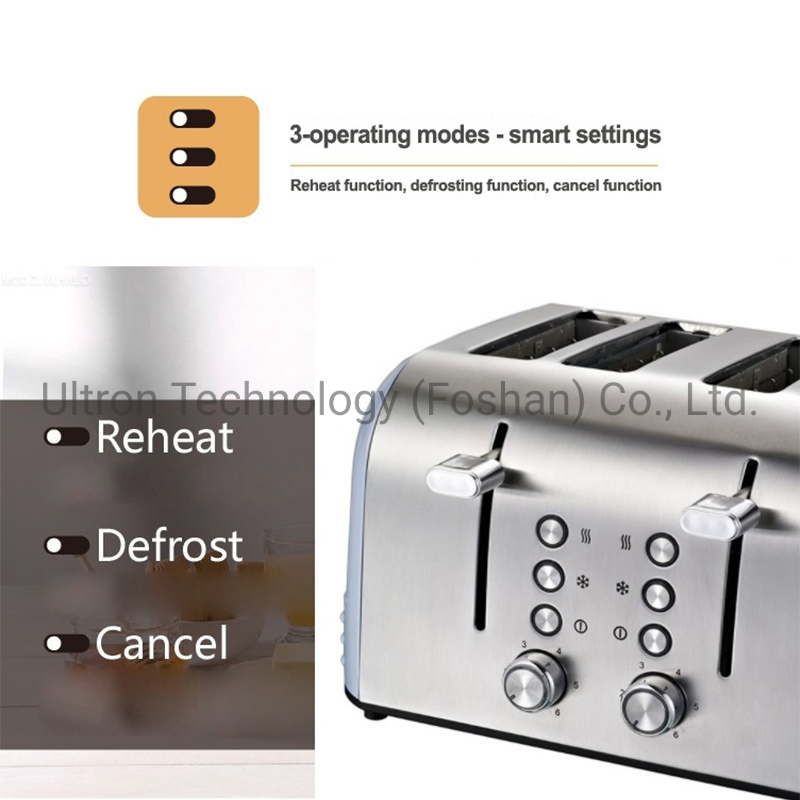 4 Slices Toaster with Stainless Steel Housing Morden design Toaster Sharp Designed Toaster