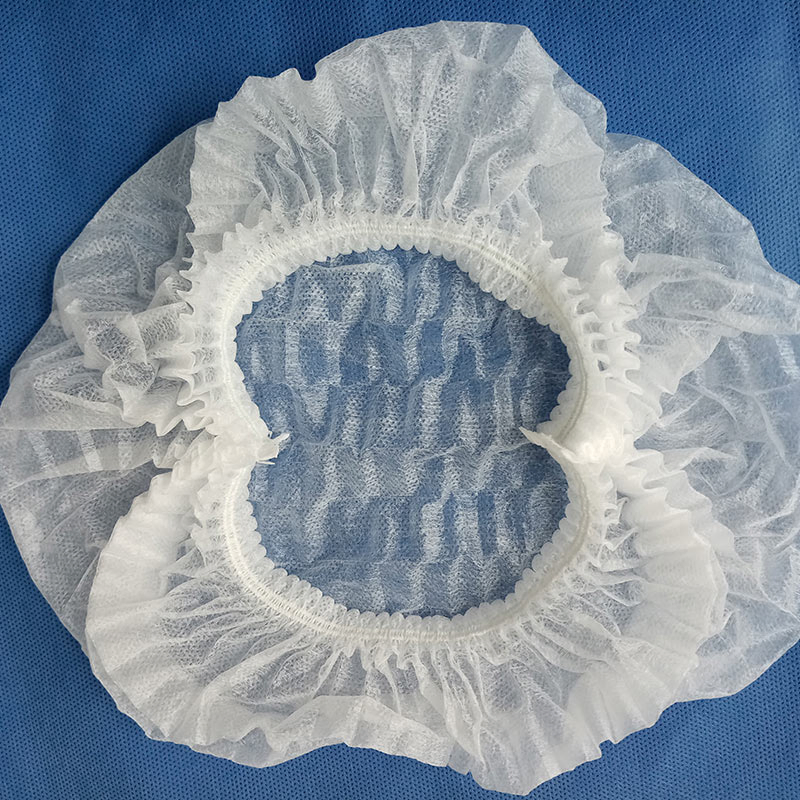 Disposable Non Woven Double Elastic White Round Cap / Hair Cap / Surgical Cap / Mob Cap / Medical Clip Cap