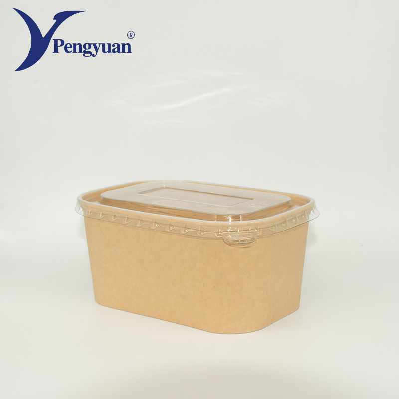 Kraft Paper Salad Bowl Disposable Biodegradable Takeaway Food Bowl