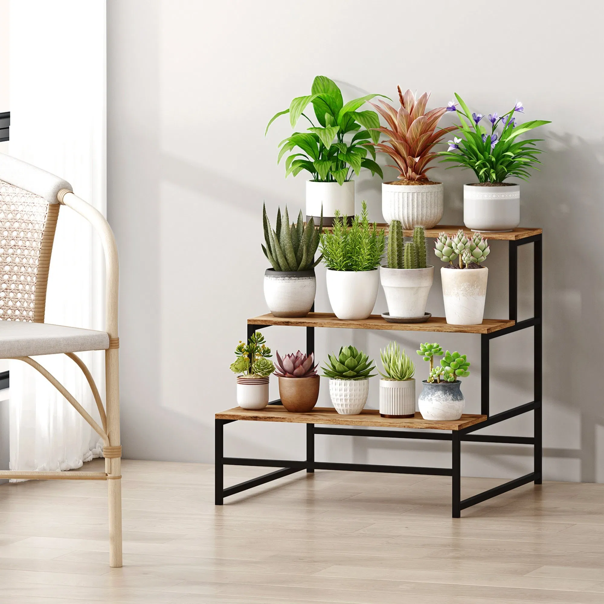 Modern Minimalist Tall Plant Rack Multi-Layer Vertical Flower Stand