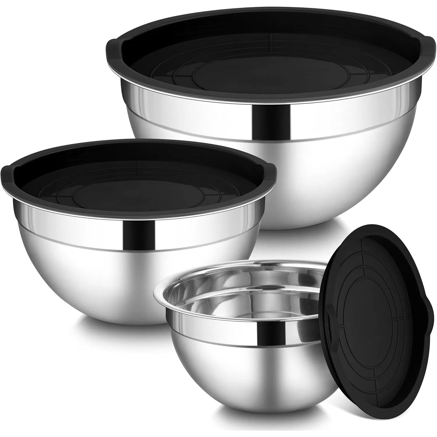Large Capacity Stainless Steel Mixing Bowls with Lids
