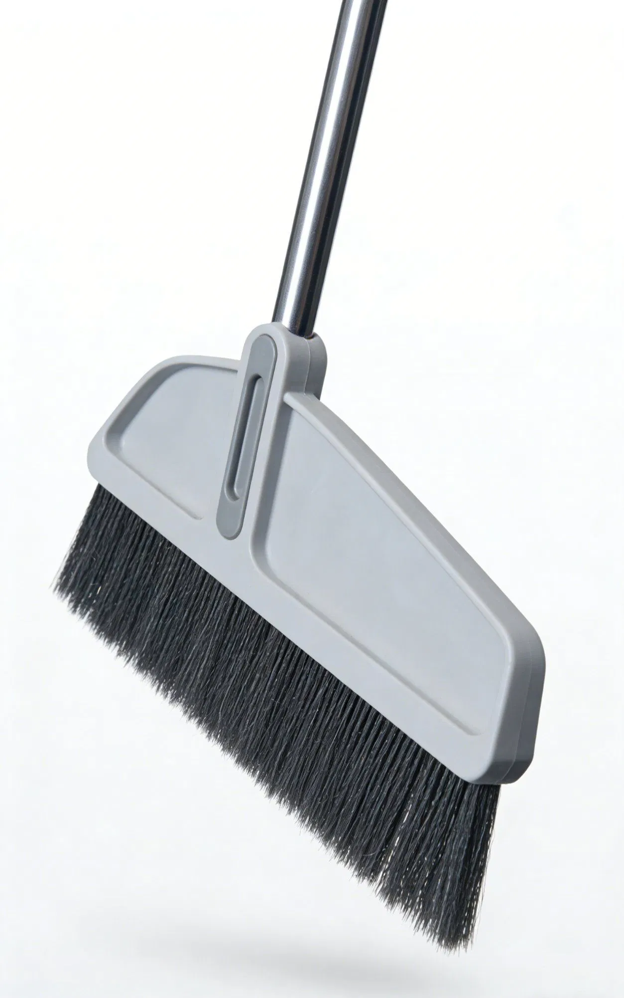 Durable Stainless Steel Broom - Ergonomic Soft-Bristled Cleaning Tool