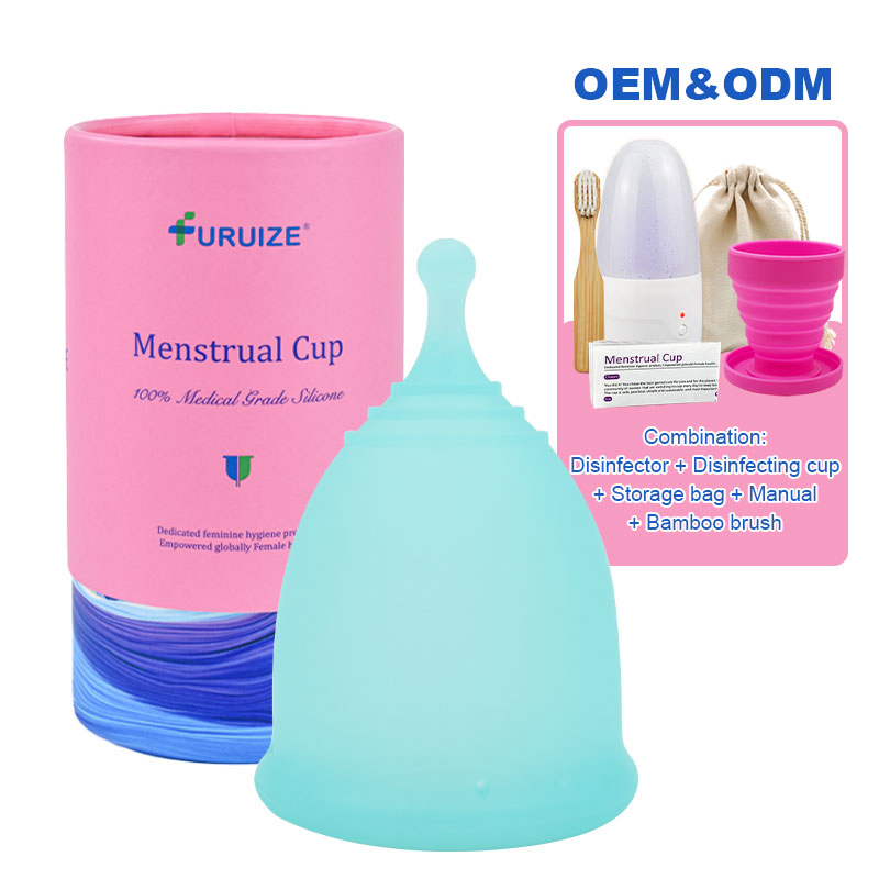Eco-Friendly Sterilizer Personalizada OEM Reusable Period Cup Copa 100% Medical Silicone Menstrual Cup Set Copa