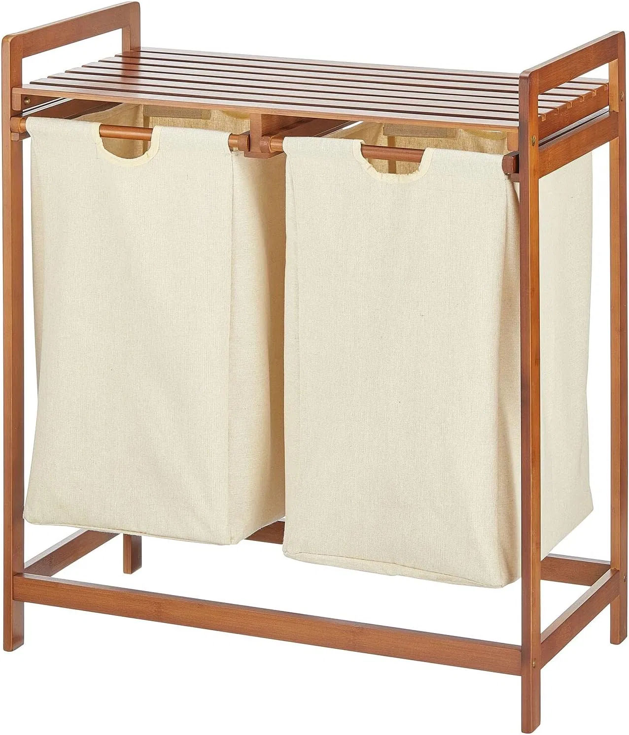 Bamboo Household Bedroom Bathroom Double Drawer Laundry Basket