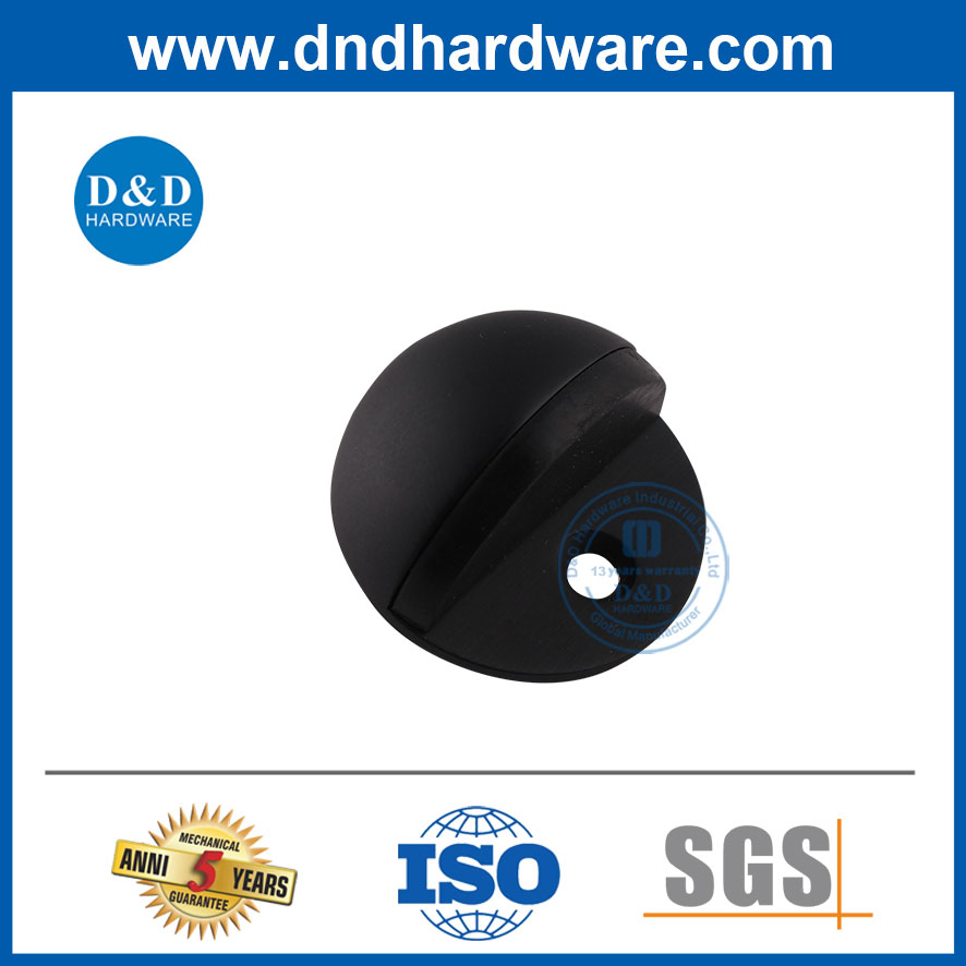 Zinc Alloy Matte Black Floor Mounted Type Door Stop Stopper