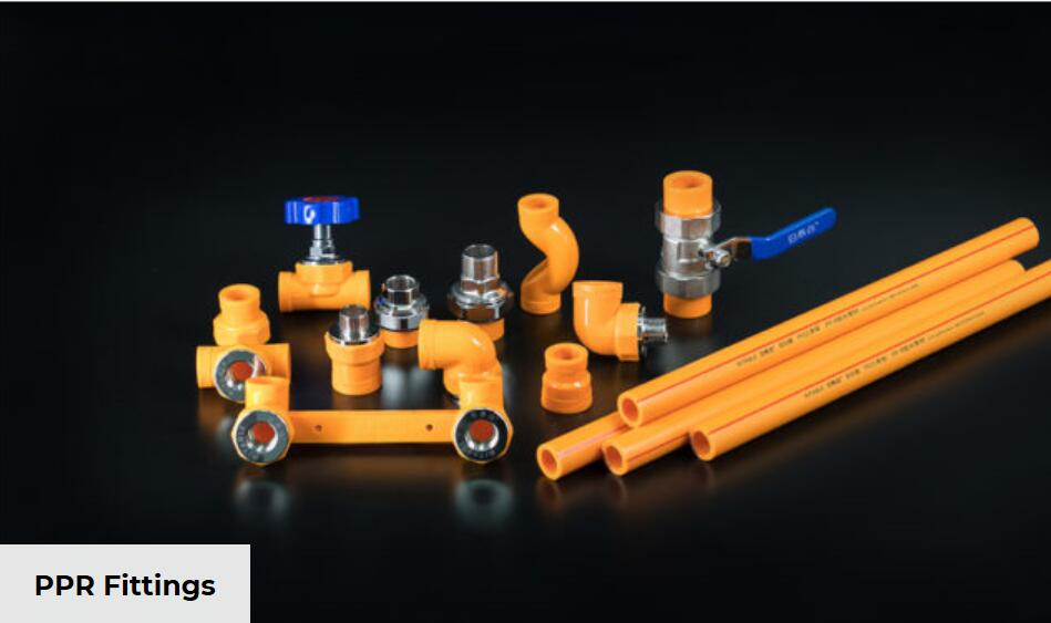 Yellow PPR Pipe and Pipe Fittings for The Water Plumbing Supply