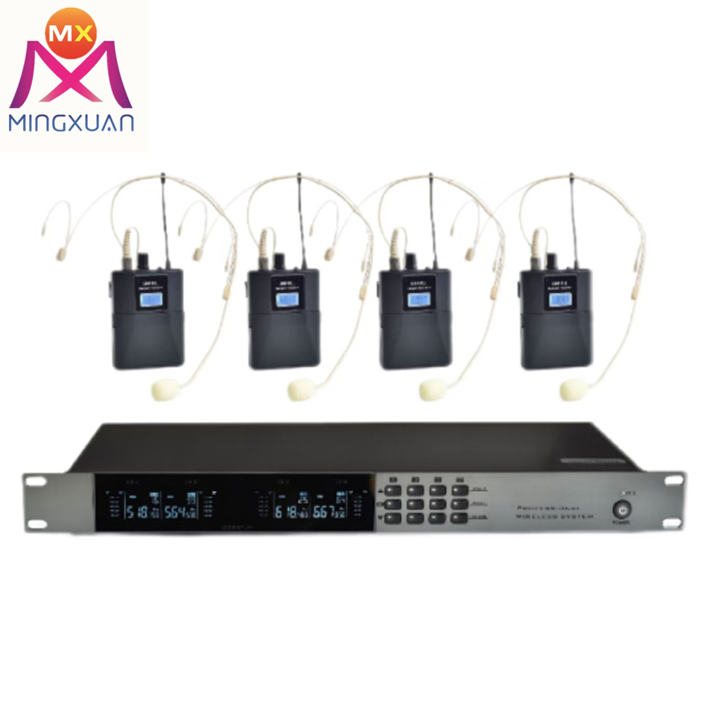 4 Microphone Inputs Audio Digital Processor 4CH UHF Wireless Handheld Wireless System