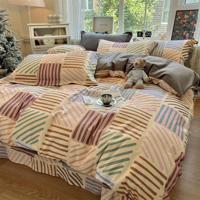 New Best Selling Cheap 100% Polyester Washed Cotton Bedding Set