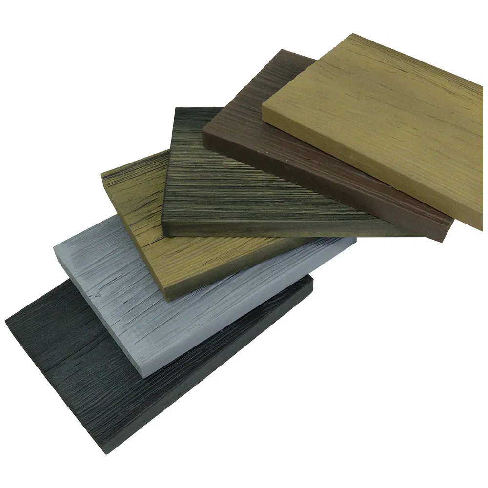 Realistic Timber Look Solid Boards Outdoor PU Composite Decking Boards