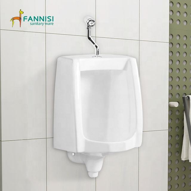 Wall Installation Rectangle White Ceramic Toilet Urinal Standing Peeing with Flush Valve