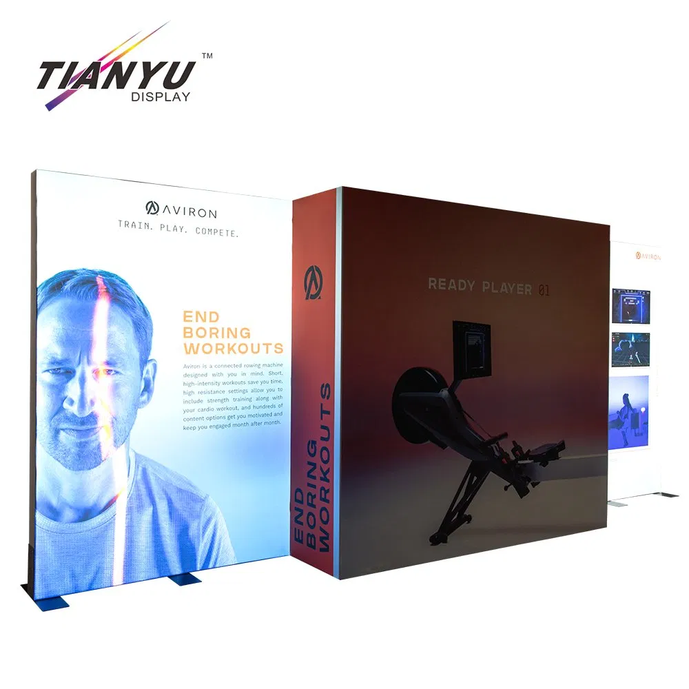 Tool Free Modular 10X10 Pop up Display LED Light Box Backdrop for Trade Show Booth