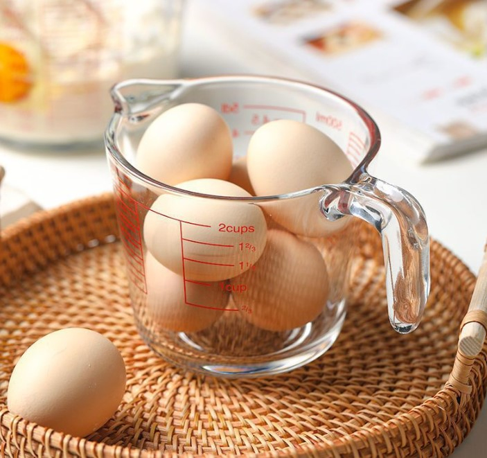 High-Temperature Resistant Graduated Measuring Cup Style Milk Microwave Oven Baking Egg Beating Glass Bowl