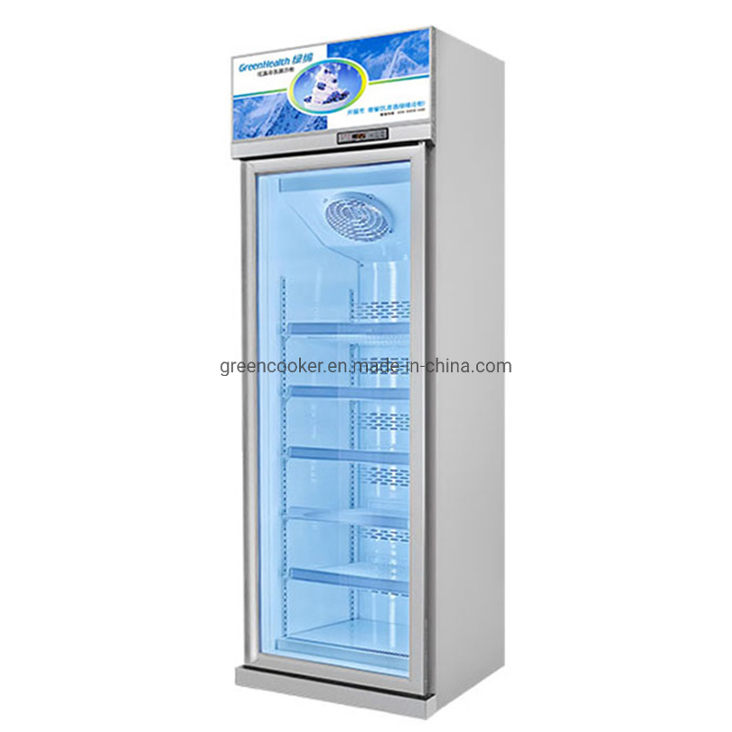 -22 Degree Upright Commercial Display Refrigerator Showcase Ice Cream Glass Door Freezer for Supermarket