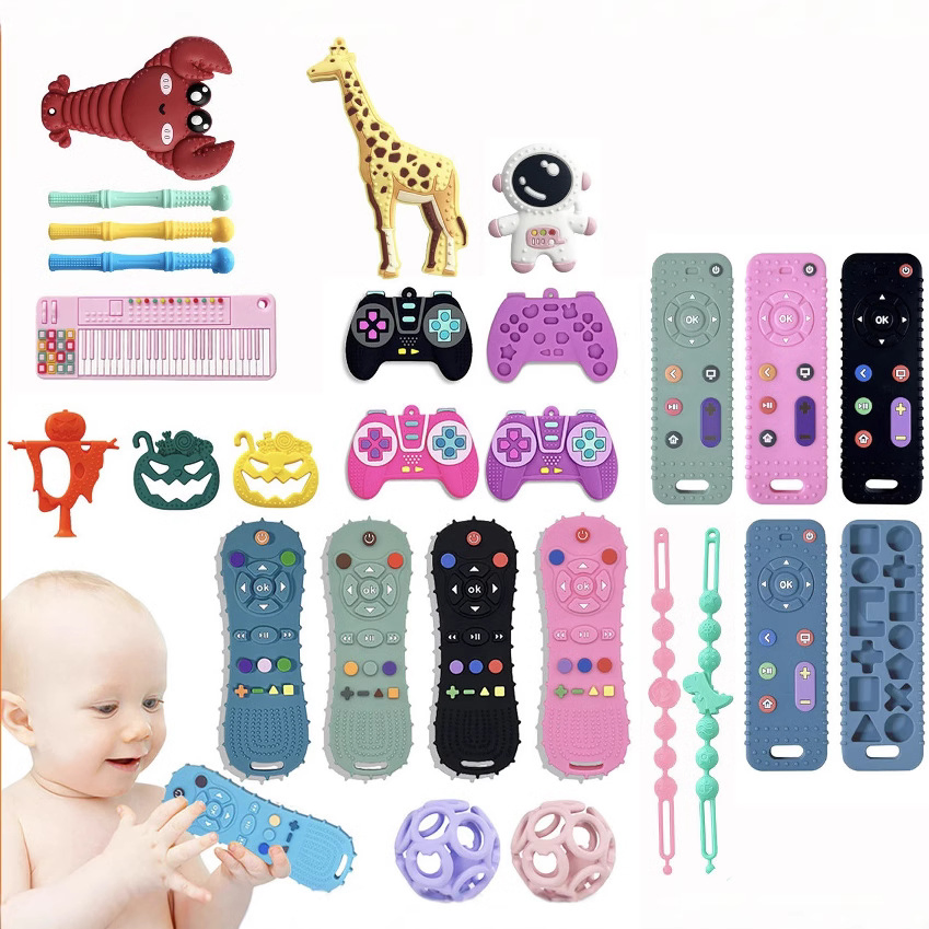 Soft Rubber Rattle Teether Toy Set for Baby Safe and Comfortable