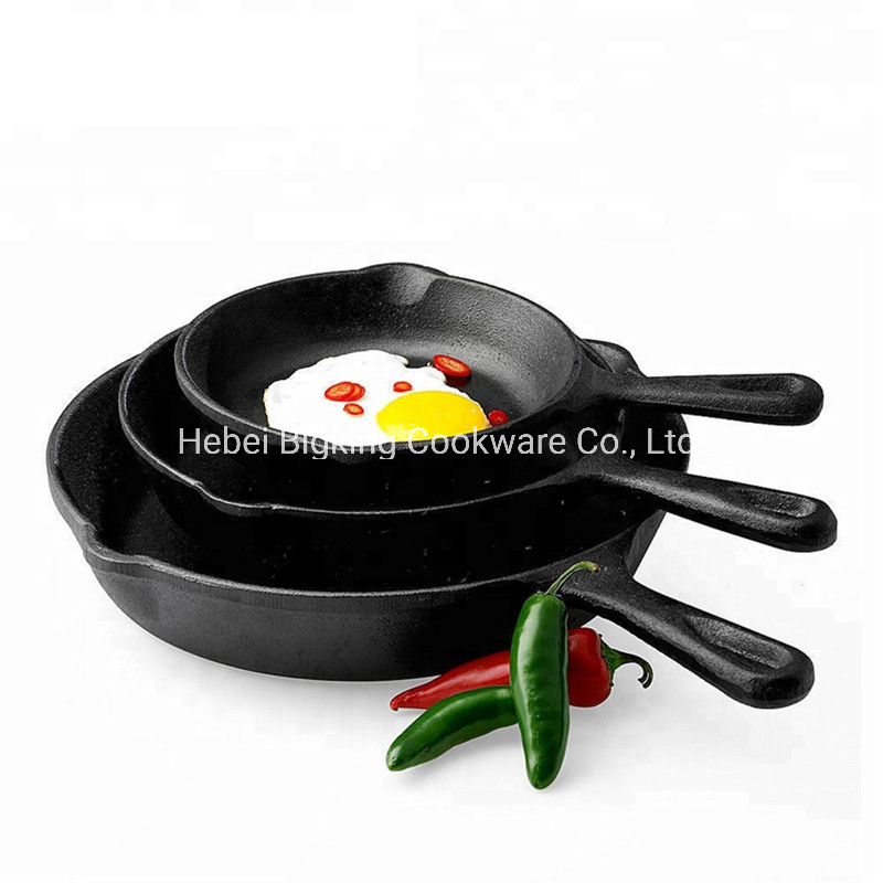 2019 New Set of 3 Pre-Seasoned Cast Iron Fry Pans